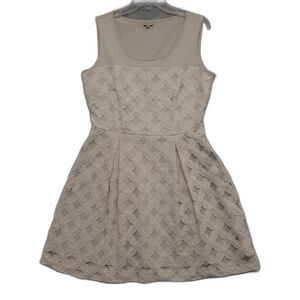 Daniel Cremieux Floral Lace Sleeveless Pleated Cocktail Dress 10 Women Cream